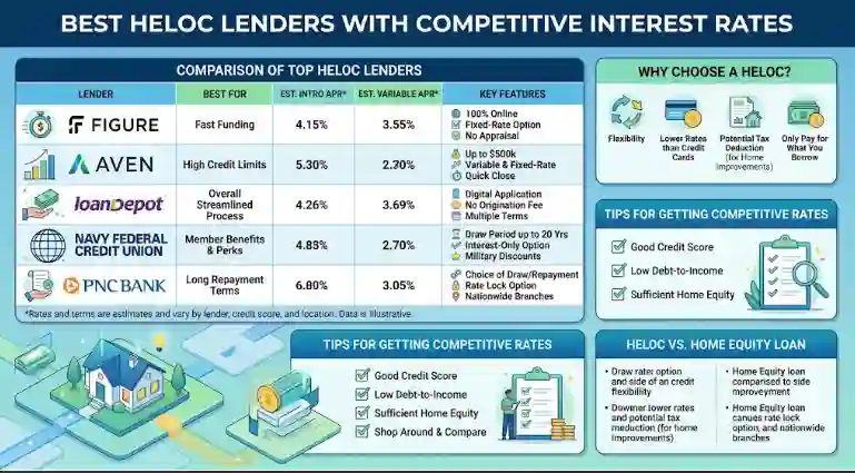 Best HELOC Lenders With Competitive Interest Rates