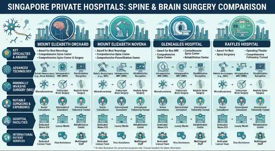 Singapore Private Hospitals for Spine and Brain Surgery Compared