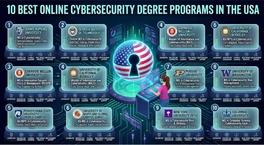 10 Best Online Cybersecurity Degree Programs in the USA