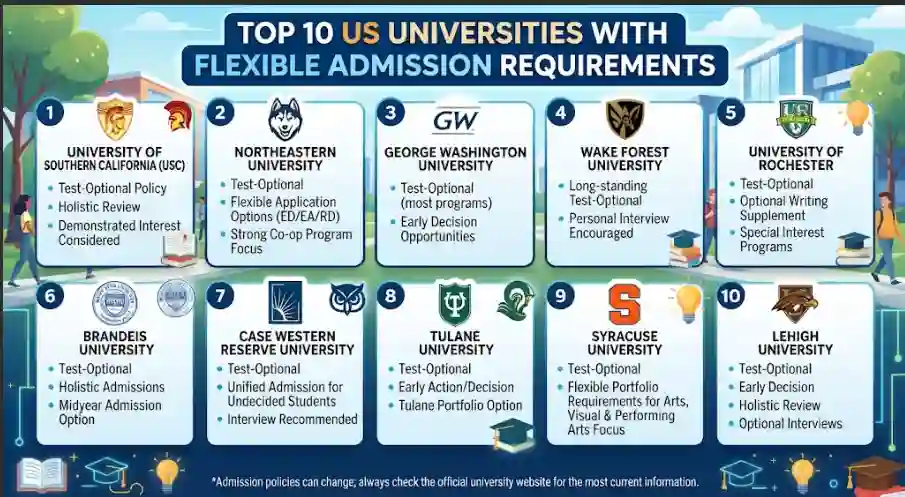 Top 10 US Universities With Flexible Admission Requirements